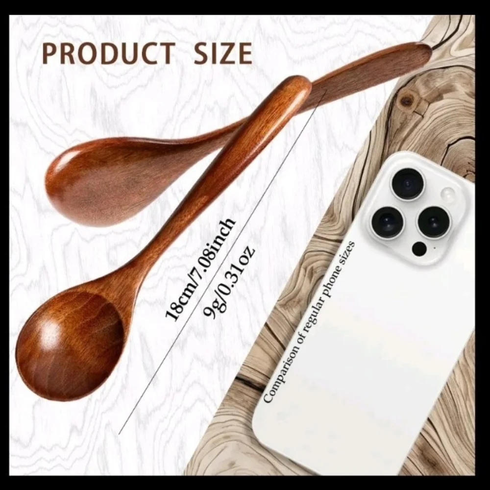 Elegant Brown Wooden Spoon Set